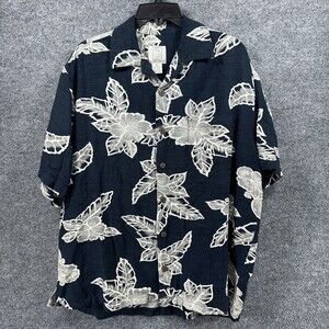 Island Tropics Casual Button Up‎ Shirt Men Size XL Aloha Hawaiian Tropical Beach